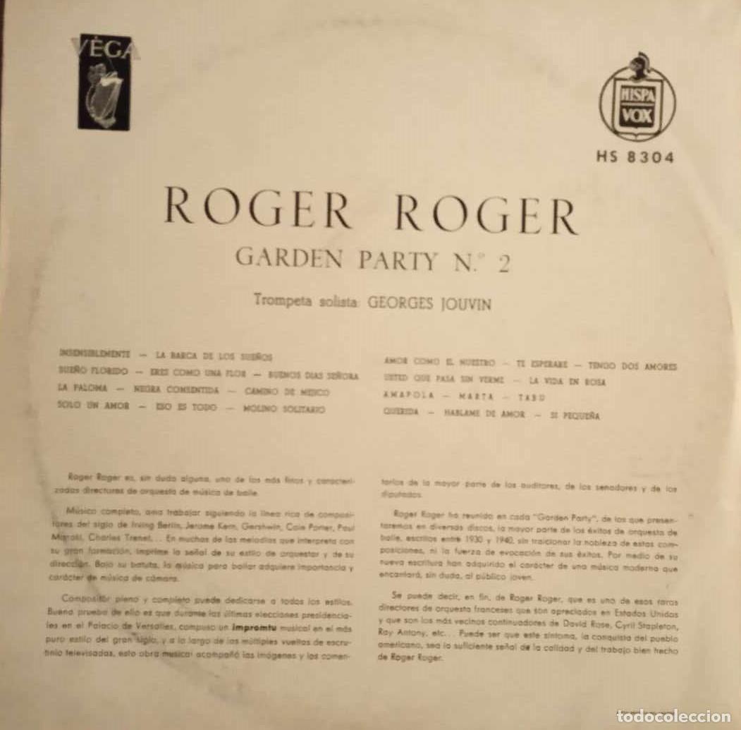 Discos de vinilo: ROGER ROGER - GARDEN PARTY N.2 - 10 LP - Foto 2