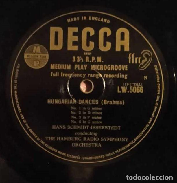 Discos de vinilo: BRAHMS - HUNGARIAN DANCES - 10 - DECCA - Foto 3