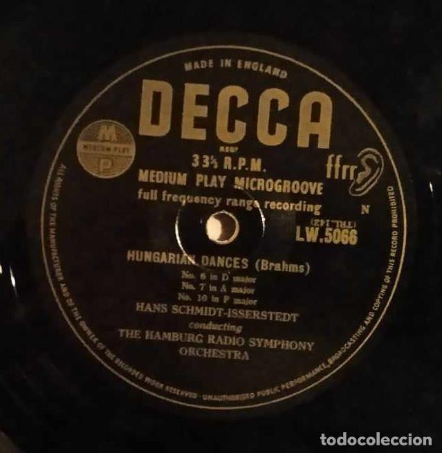 Discos de vinilo: BRAHMS - HUNGARIAN DANCES - 10 - DECCA - Foto 4