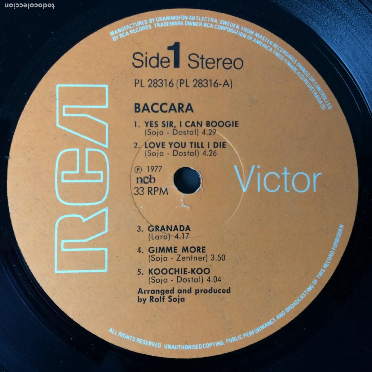 Discos de vinilo: Baccara &ndash; Baccara , Sweden 1977 RCA - Foto 3
