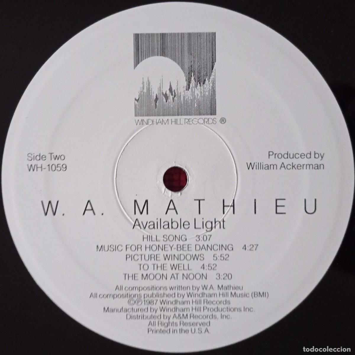 Discos de vinilo: W.A. MATHIEU (William Alaudin) ** Available Light ** VINILO 1987 USA LP - Foto 4