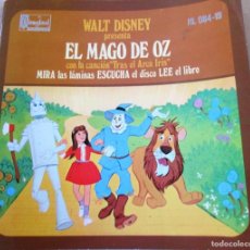 Discos de vinilo: WALT DISNEY PRESENTA EL MAGO DE OZ. DISCO LIBRO 7” DE 1973. COMPLETO. IMPECABLE (NM)