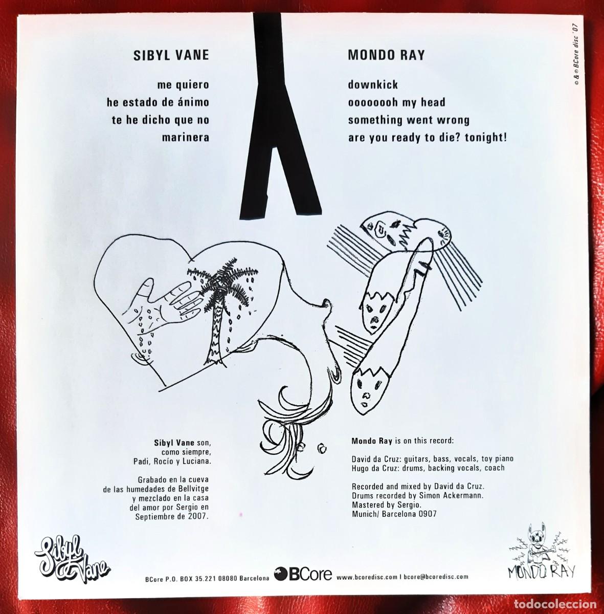 Discos de vinilo: SIBYL VANE / MONDO RAY - SPLIT 10&rdquo; - Foto 2