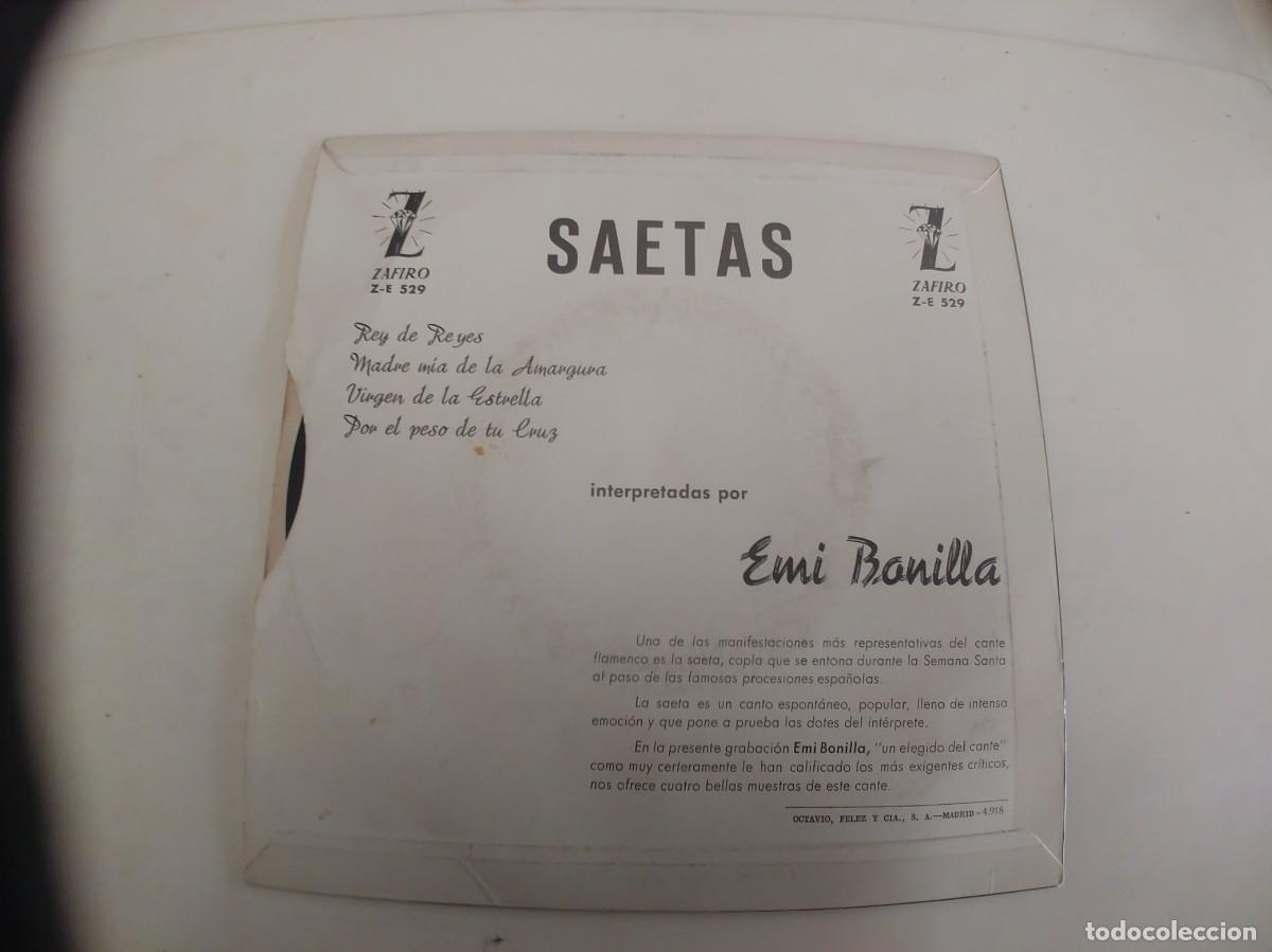 Discos de vinilo: EMI BONILLA-EP SAETAS - Foto 2