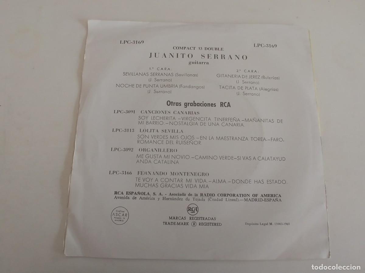Discos de vinilo: JUANITO SERRANO-EP SEVILLANAS SERRANAS +3 - Foto 2