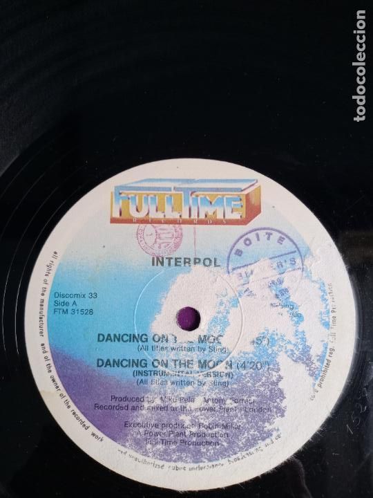 Discos de vinilo: Interpol &lrm;&ndash; Dancing On The Moon - MAXI SINGLE FULL TIME 1983 - SYNTH POP, ITALO DISCO - Foto 1