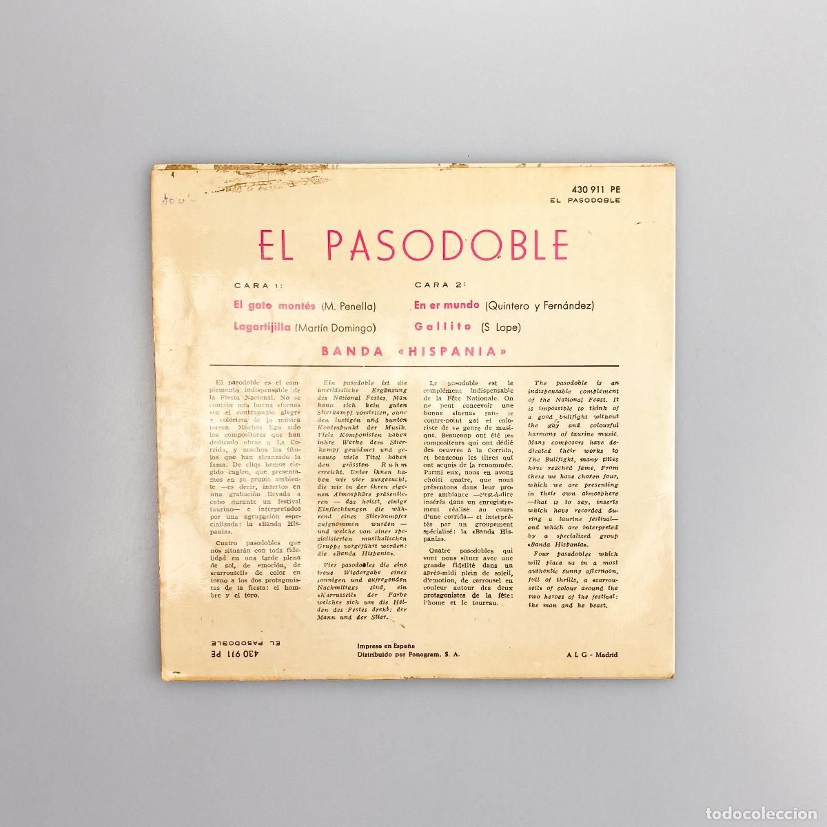 Discos de vinilo: EP. Banda Hispania. El Pasodoble (G+/VG+) - Foto 2