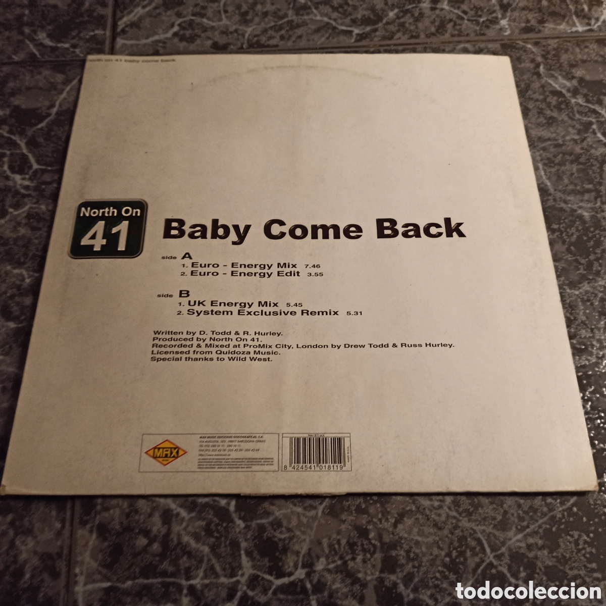 Discos de vinilo: North On 41 - Baby Come Back (12&rdquo;, Maxi) - Foto 2
