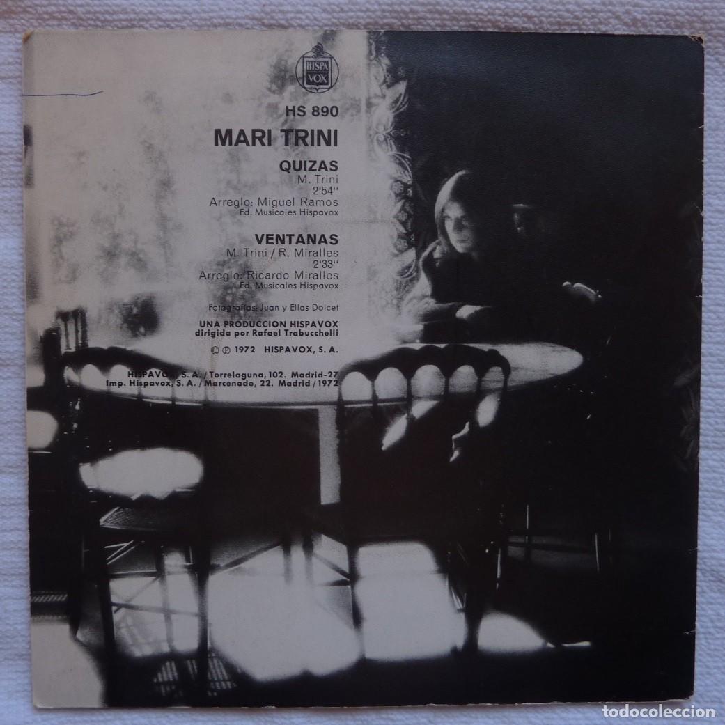 Discos de vinilo: MARI TRINI // QUIZAS // 1972 // SINGLE - Foto 2