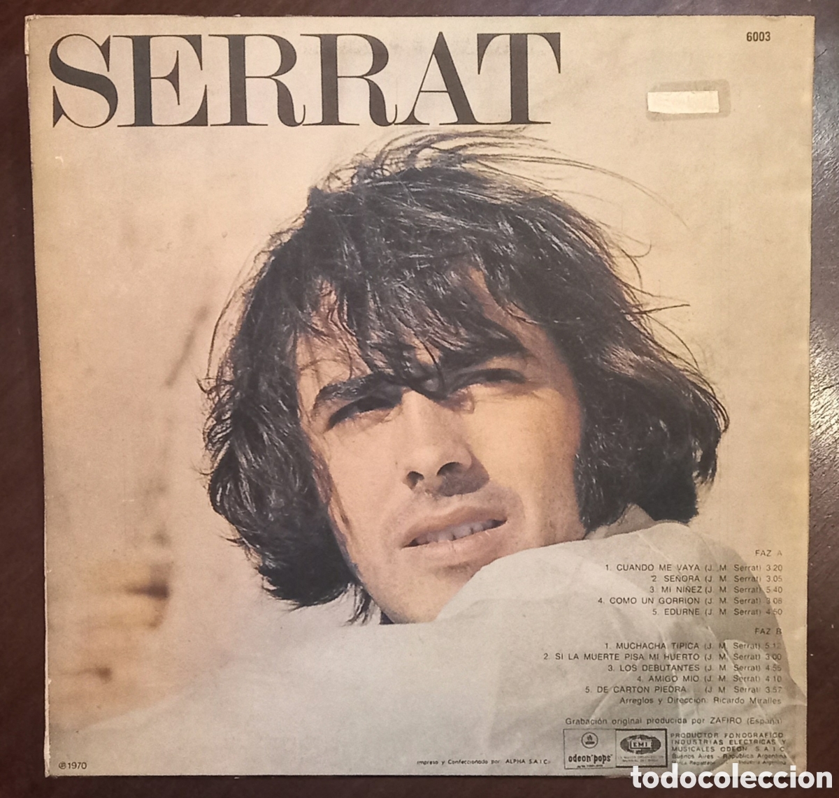 Discos de vinilo: Disco &rdquo;Joan Manuel&rdquo; de Joan Manuel Serrat 1970 - Foto 2