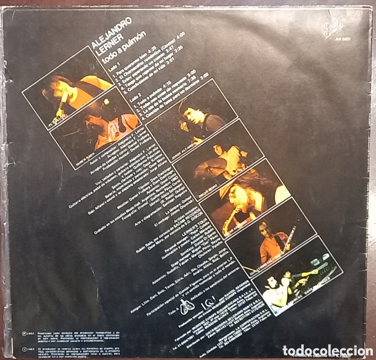 Discos de vinilo: Disco &rdquo;todo a pulm&oacute;n&rdquo; de Alejandro Lerner 1983 - Foto 2