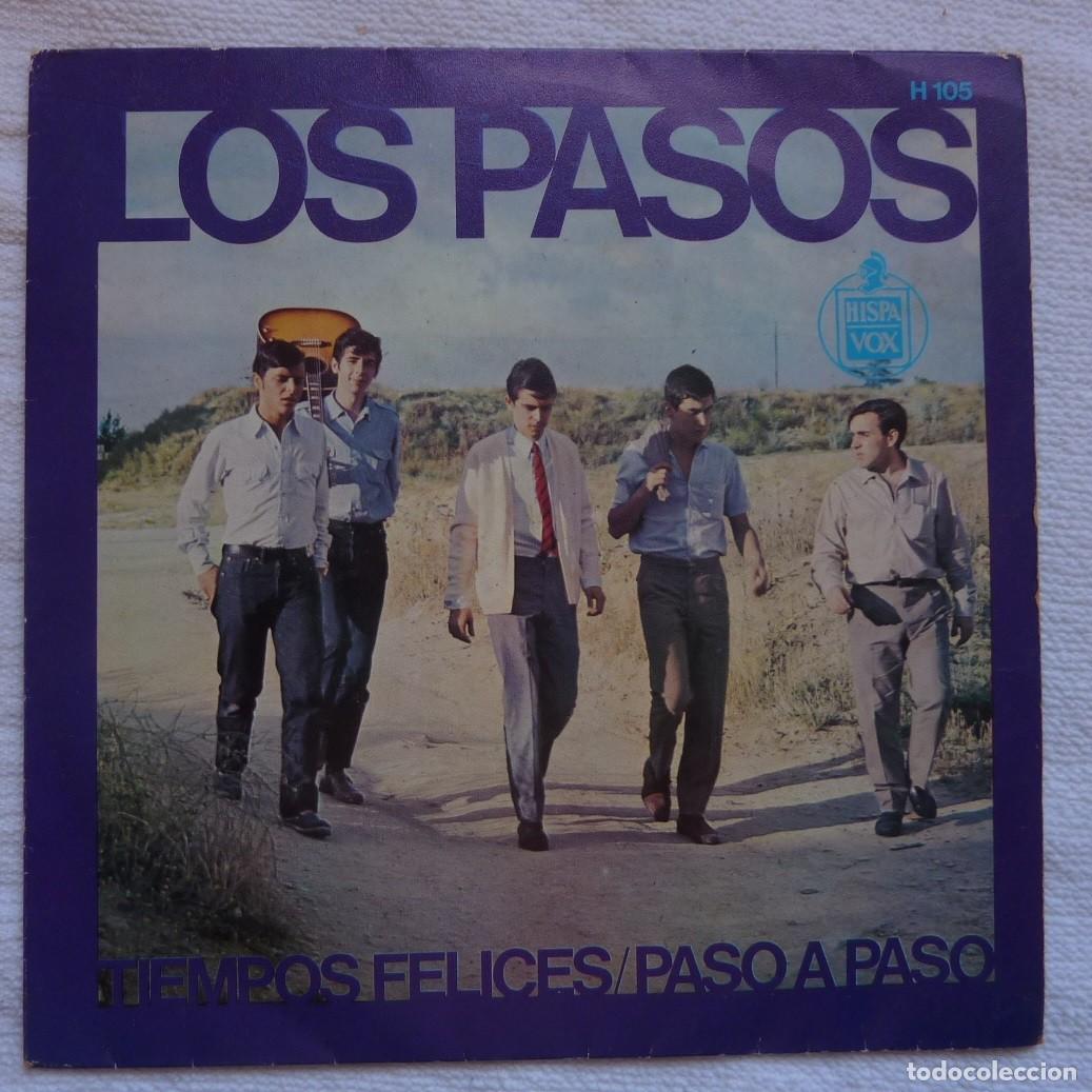 Discos de vinilo: LOS PASOS // TIEMPOS FELICES // 1966 // SINGLE - Foto 1