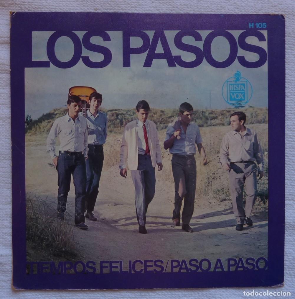 Discos de vinilo: LOS PASOS // TIEMPOS FELICES // 1966 // SINGLE - Foto 2