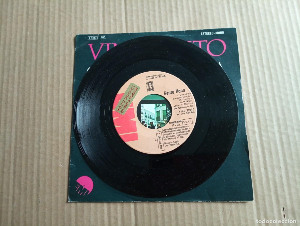 Discos de vinilo: VINIO TINTO - GENTE LLANA SINGLE 1974 - Foto 2