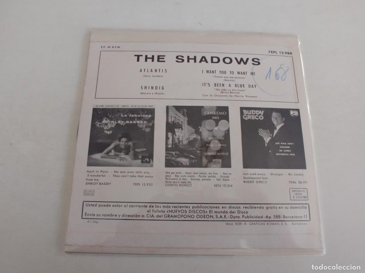 Discos de vinilo: THE SHADOWS-EP ATLANTIS +3-BUEN ESTADO - Foto 2