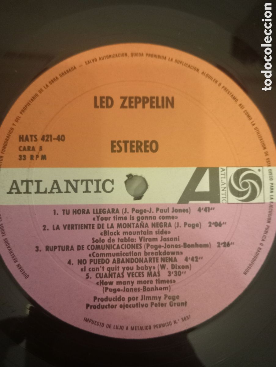 Discos de vinilo: Led Zeppelin - Led Zeppelin - LP Vinilo Espa&ntilde;a 1976 - Foto 8