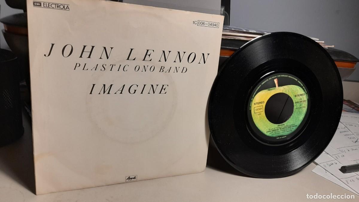 Discos de vinilo: SINGLE JOHN LENNON & PLASTIC ONO BAND : IMAGINE + IT&acute;S SO HARD - Foto 2