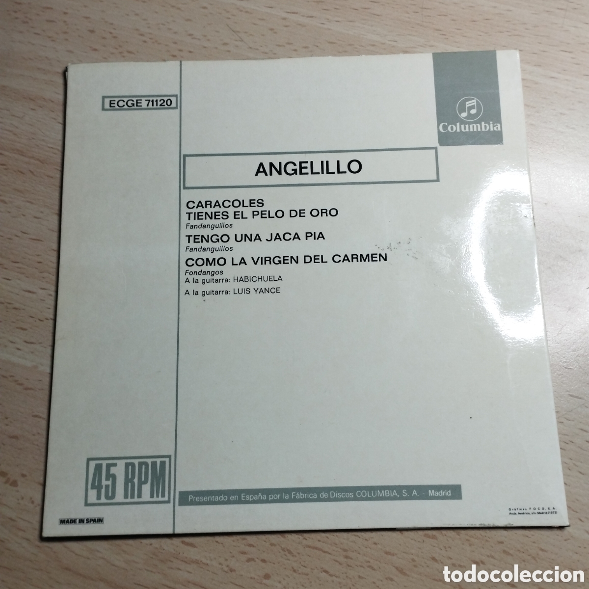 Discos de vinilo: EP 7&rdquo; Angelillo 1972. Caracoles + 3. - Foto 2
