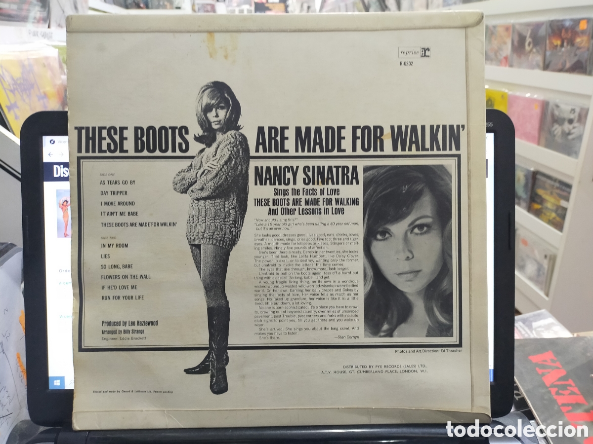 Discos de vinilo: Nancy Sinatra solo la carpeta del LP boots u.k. - Foto 2