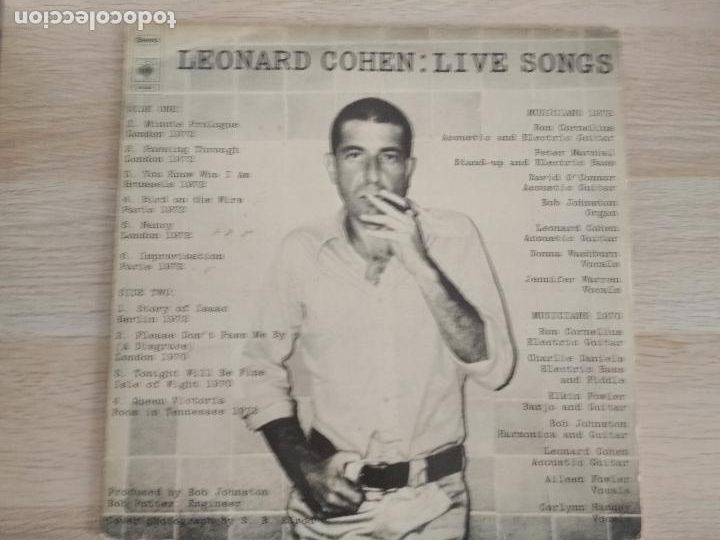 Discos de vinilo: Leonard Cohen &lrm;&ndash; Live Songs 1973,cbs - Foto 1