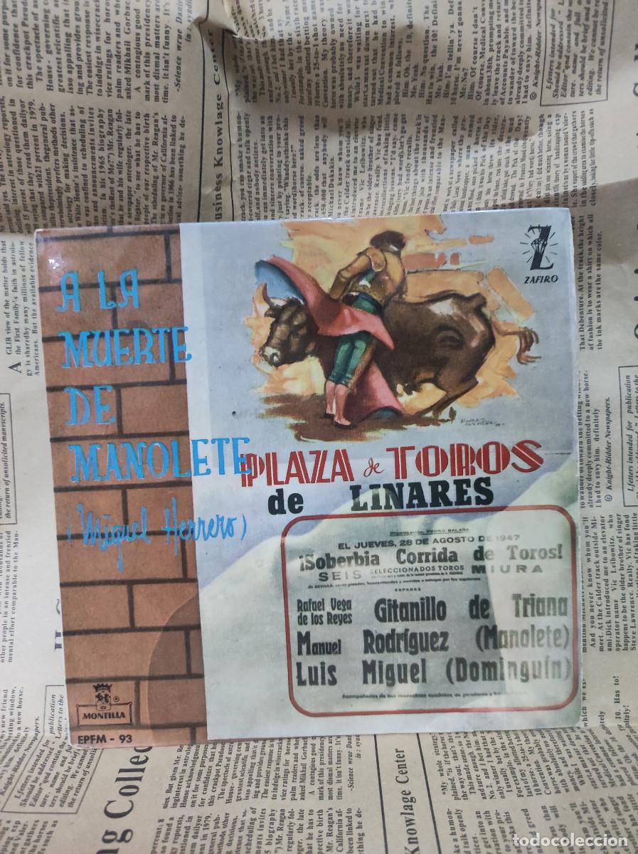 Discos de vinilo: Miguel Herrero &ndash; A La Muerte De Manolete - Foto 1