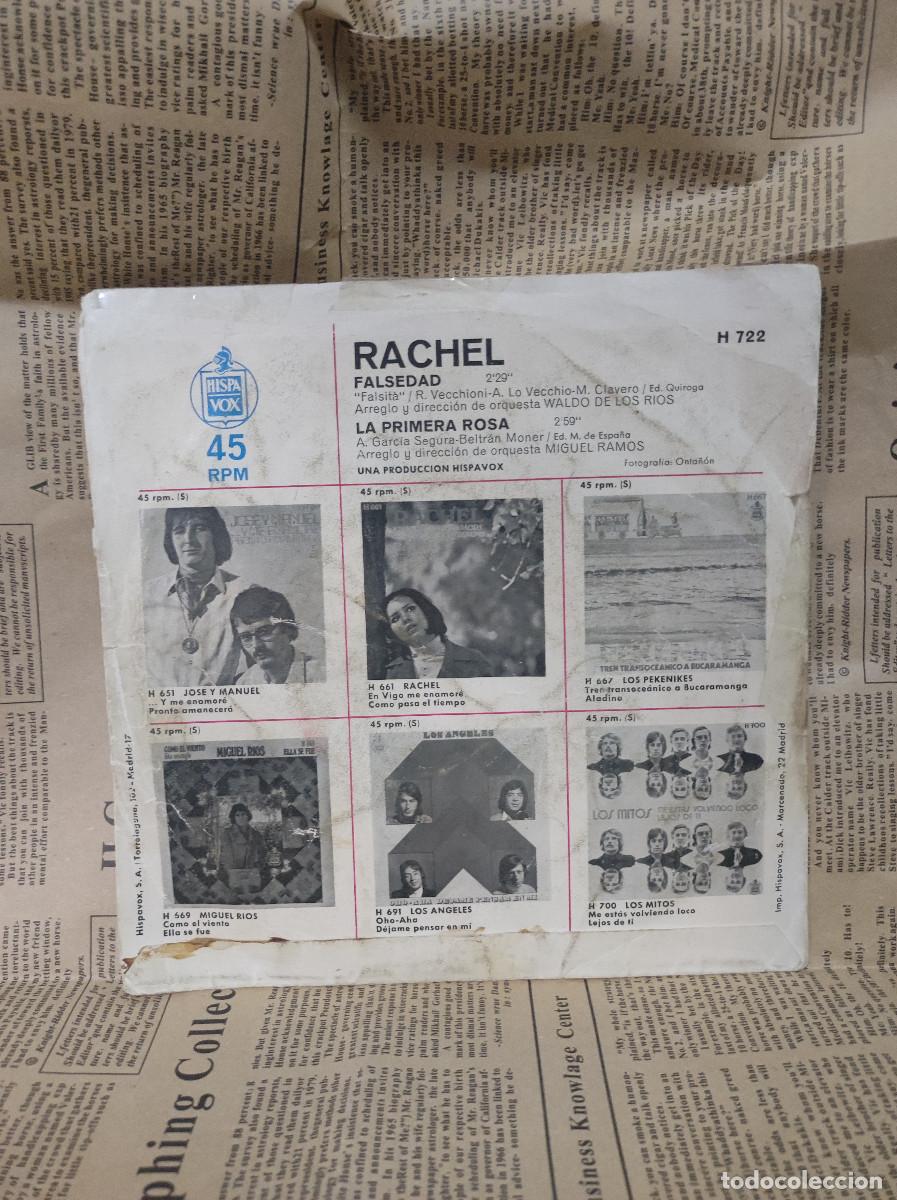 Discos de vinilo: Rachel &ndash; Falsedad / La Primera Rosa - Foto 2