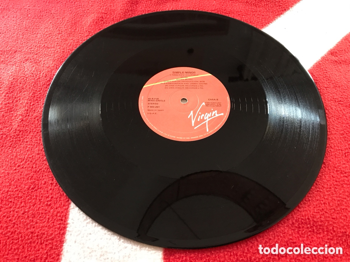 Discos de vinilo: Maxi Single Simple Minds &ndash; Sanctify Yourself Extended Mix. Solo disco - Foto 2