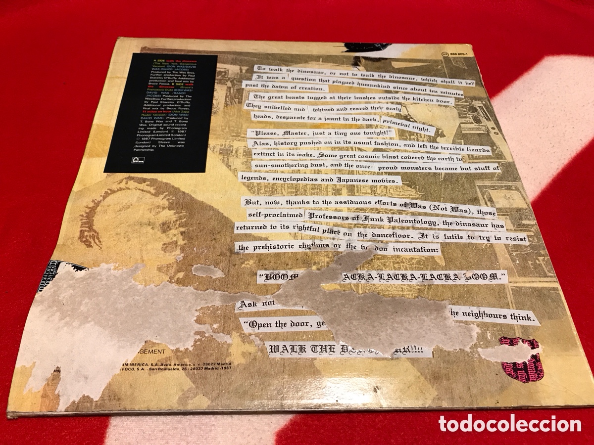 Discos de vinilo: Maxi Single Was Not Was - Walk The Dinosaur - Foto 4