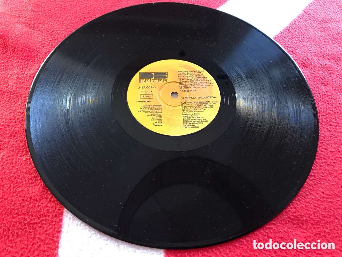 Discos de vinilo: LP Orquesta Encantada - Sabros&oacute;n - Foto 3
