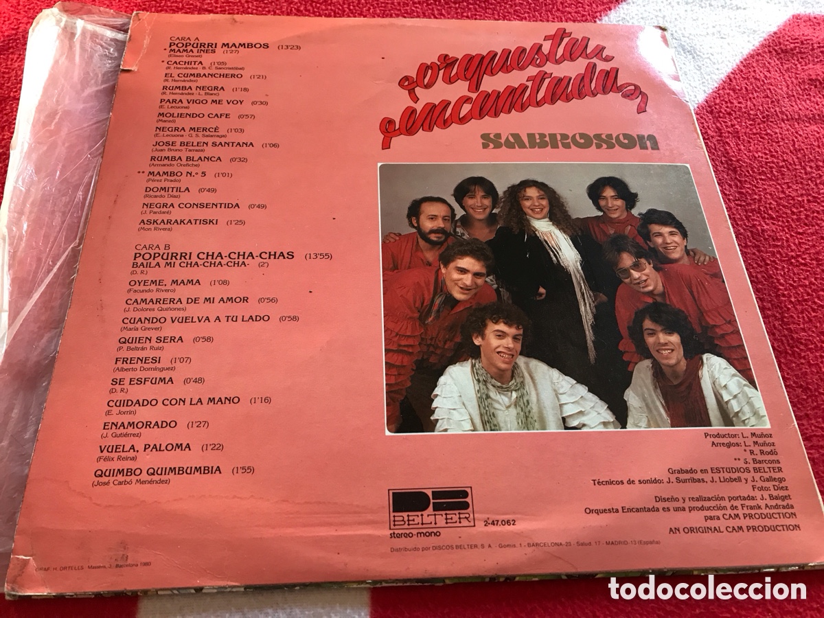 Discos de vinilo: LP Orquesta Encantada - Sabros&oacute;n - Foto 4