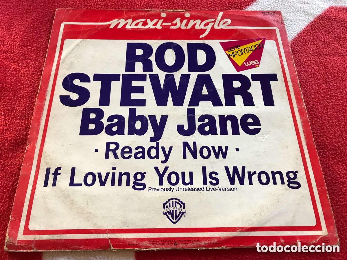 Discos de vinilo: Maxi Single Rod Stewart &ndash; Baby Jane - Foto 1