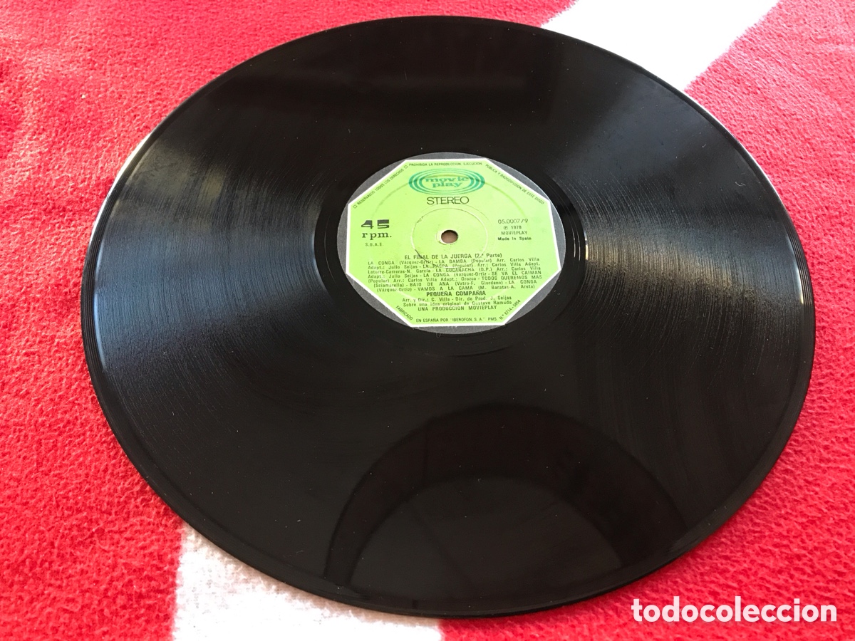 Discos de vinilo: Maxi Single Peque&ntilde;a Compa&ntilde;ia - El final de la juerga - Foto 3