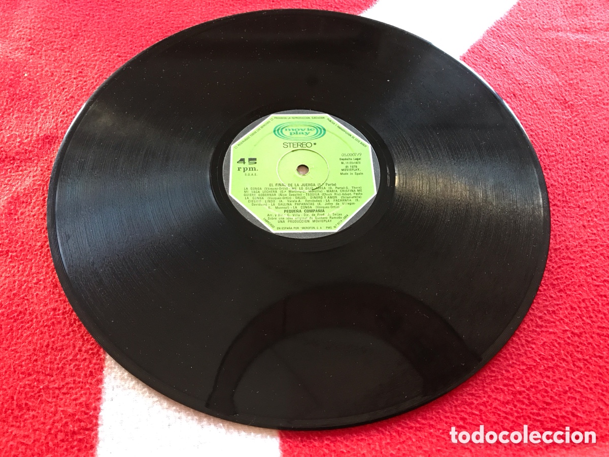 Discos de vinilo: Maxi Single Peque&ntilde;a Compa&ntilde;ia - El final de la juerga - Foto 2