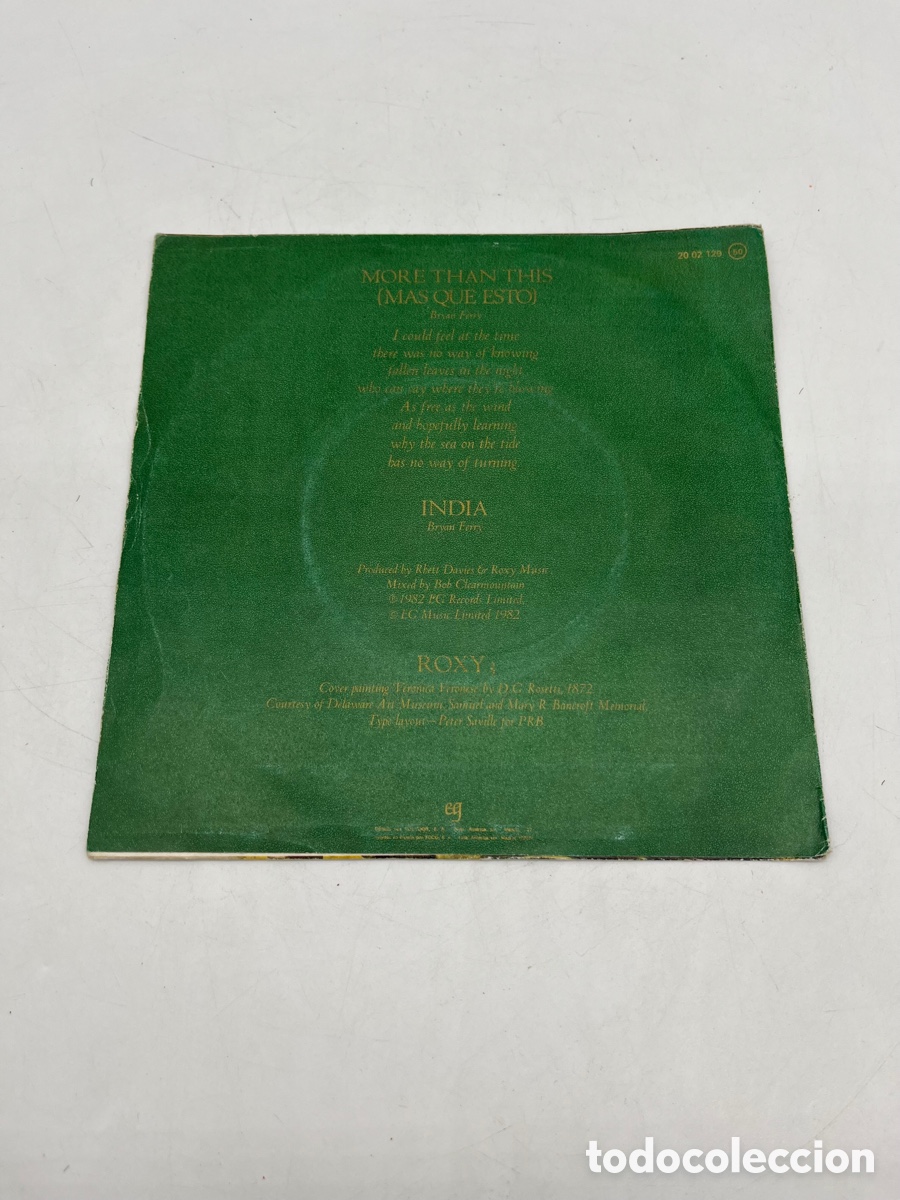 Discos de vinilo: Roxy Music - More Than This - 1982 - Foto 2