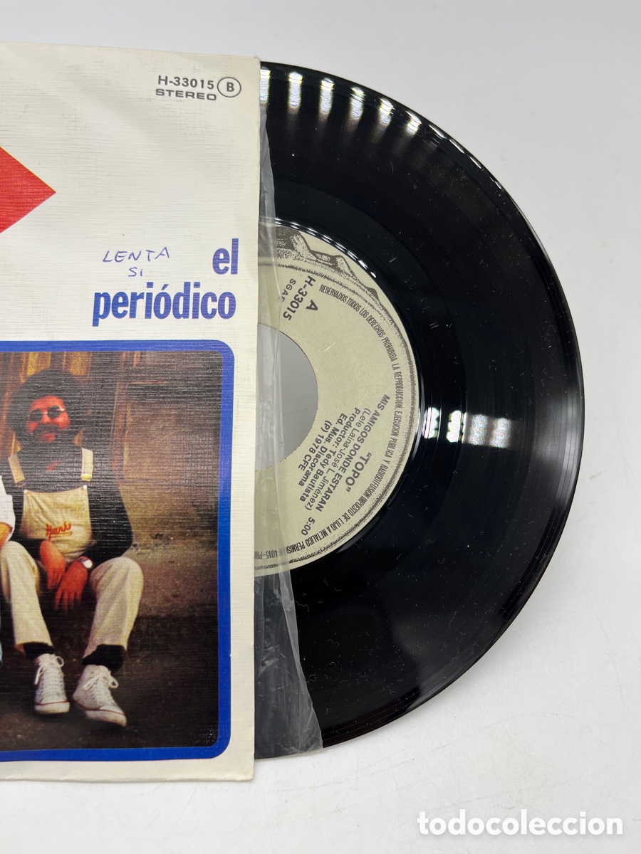 Discos de vinilo: Topo single mis amigos donde estar&aacute;n 1978 - Foto 3