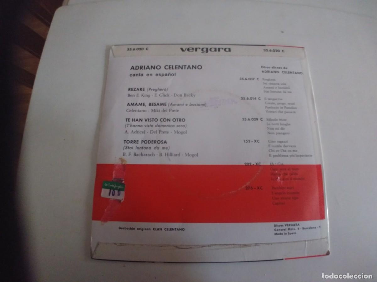 Discos de vinilo: ADRIANO CELENTANO-EP REZARE +3-EN ESPA&Ntilde;OL - Foto 2