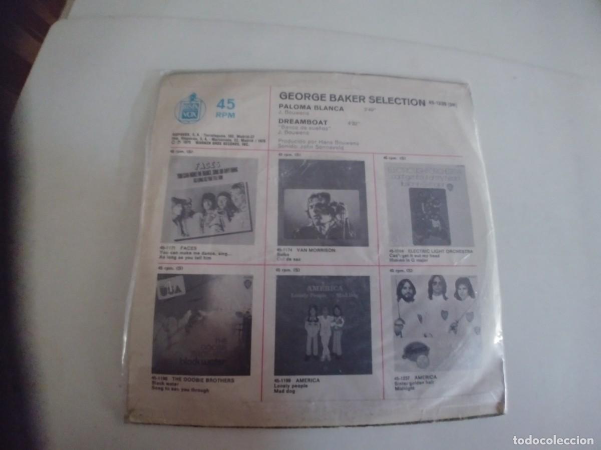 Discos de vinilo: GEORGE BAKER SELECTION-SINGLE PALOMA BLANCA - Foto 2