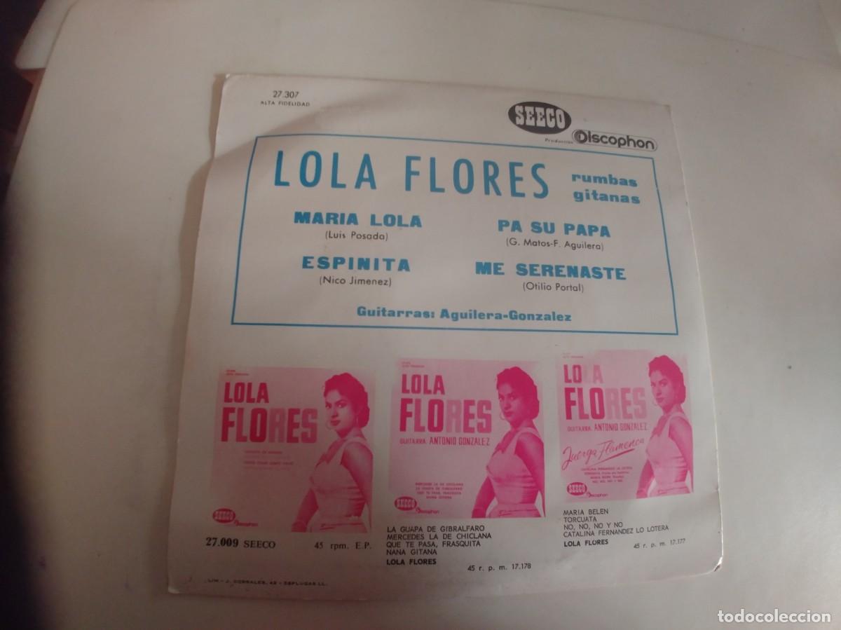 Discos de vinilo: LOLA FLORES-EP RUMBAS GITANAS - Foto 2