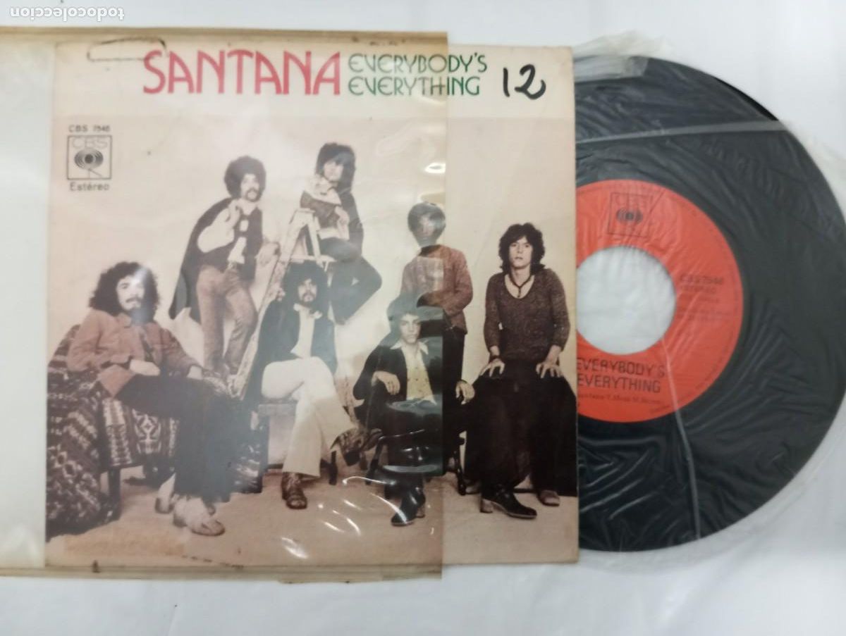 Discos de vinilo: (Disco single) Santana; Everybody&acute;s Everything. CBS - Foto 1