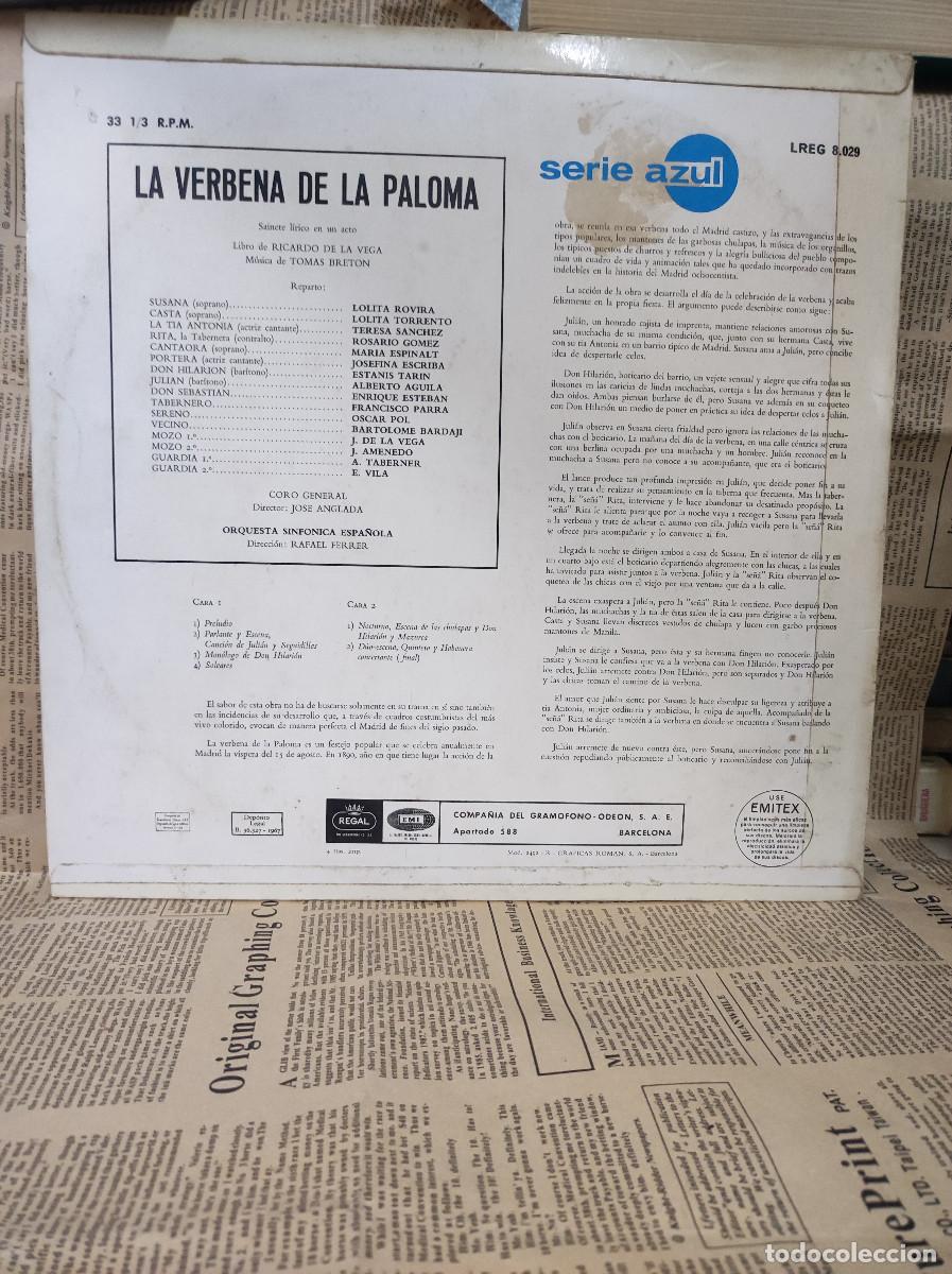Discos de vinilo: Tom&aacute;s Bret&oacute;n &ndash; La Verbena De La Paloma - Foto 2