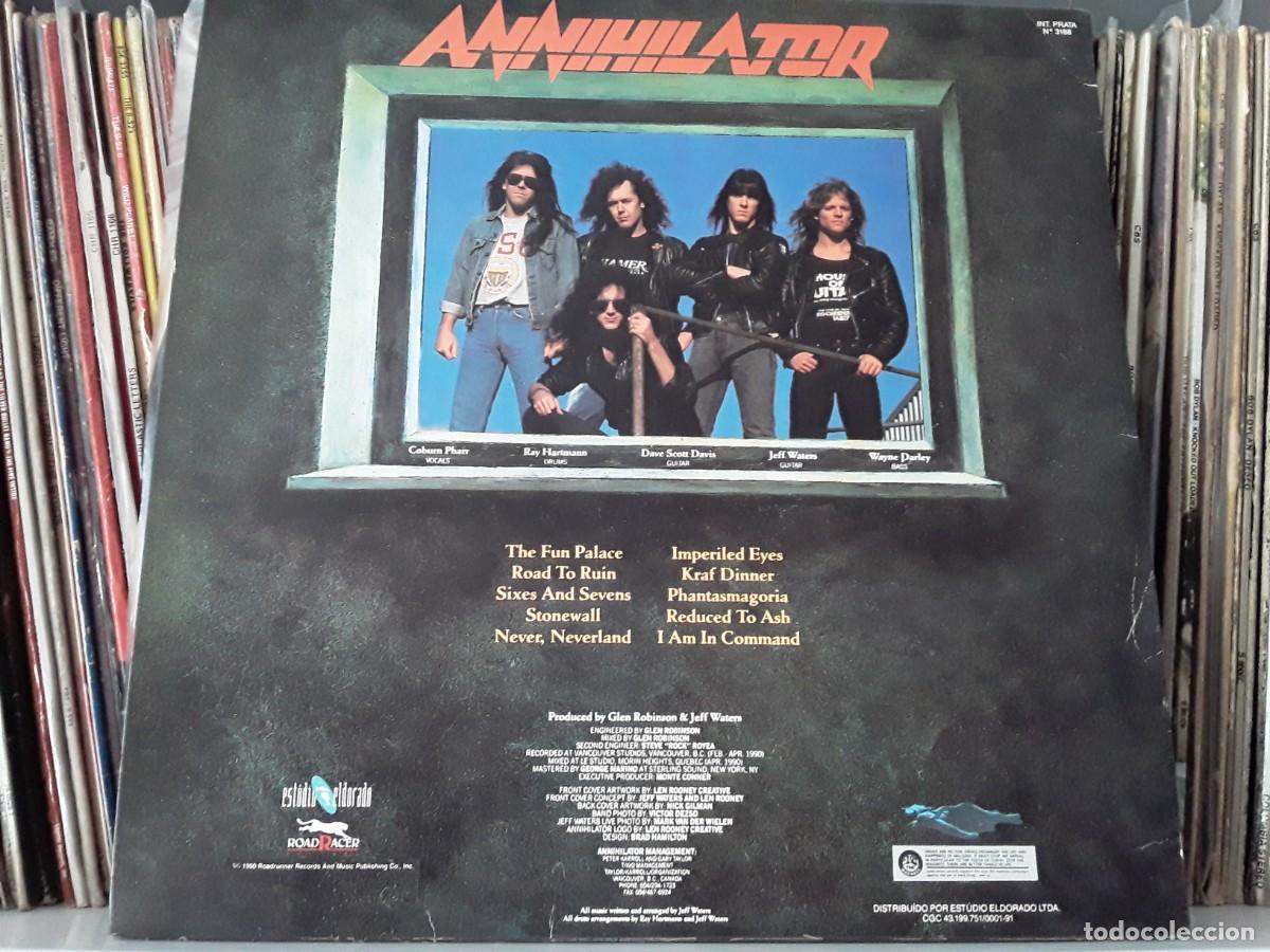 Discos de vinilo: Annihilator &lrm;&ndash; Never, Neverland - lp edic. brasil 1990 - Foto 2