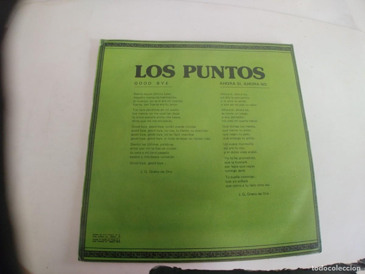 Discos de vinilo: LOS PUNTOS-SINGLE GOODBYE - Foto 2