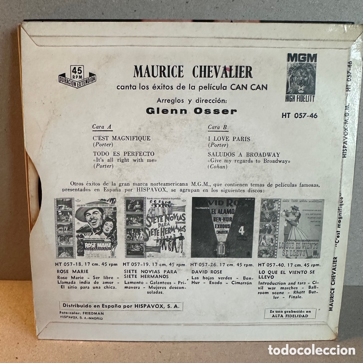 Discos de vinilo: Maurice Chevalier - Can Can (7&rdquo;, EP) - Foto 2