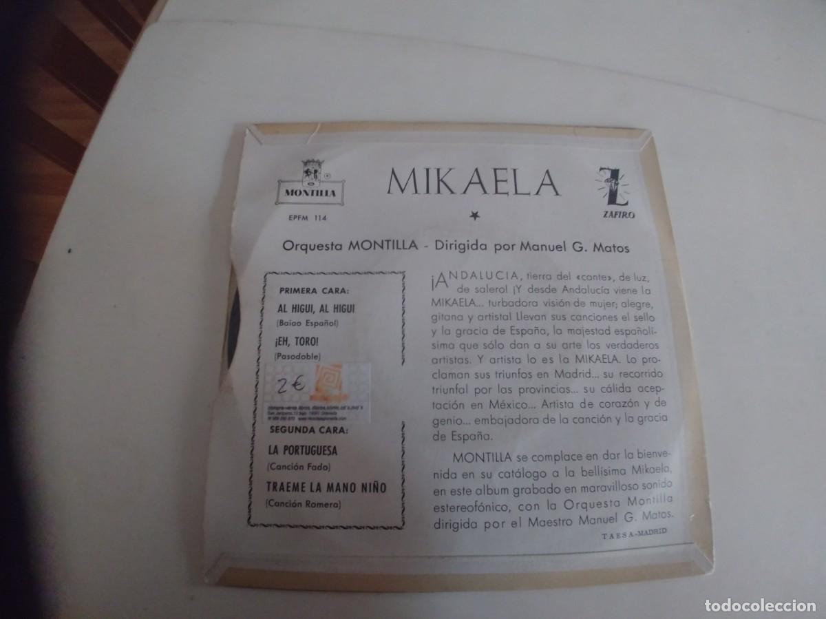 Discos de vinilo: MIKAELA-EP AL HIGUI AL HIGUI +3 - Foto 2