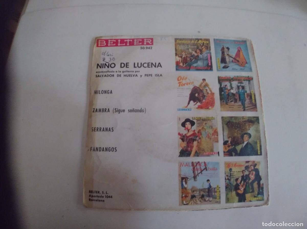 Discos de vinilo: NI&Ntilde;O DE LUCENA-EP MILONGA +3 - Foto 2