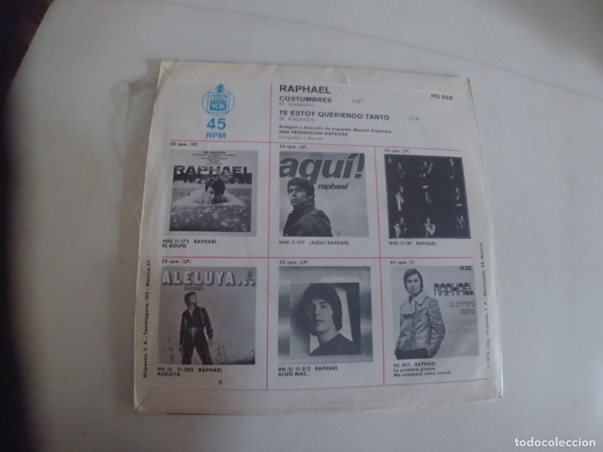 Discos de vinilo: RAPHAEL-SINGLE COSTUMBRES - Foto 2