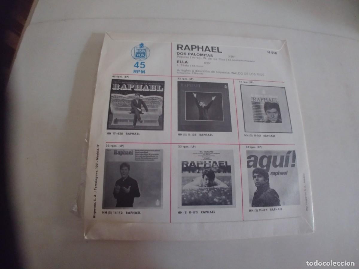 Discos de vinilo: RAPHAEL-SINGLE DOS PALOMITAS-NUEVO - Foto 2
