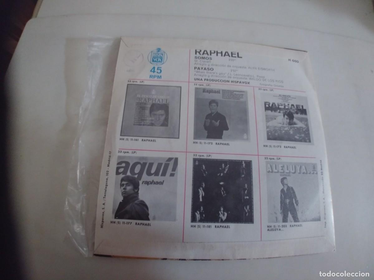 Discos de vinilo: RAPHAEL-SINGLE SOMOS-BUEN ESTADO - Foto 2