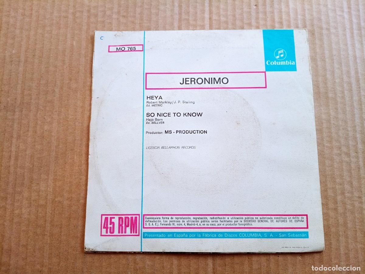 Discos de vinilo: JERONIMO - HEYA SINGLE 1970 EDICION ESPA&Ntilde;OLA - Foto 3