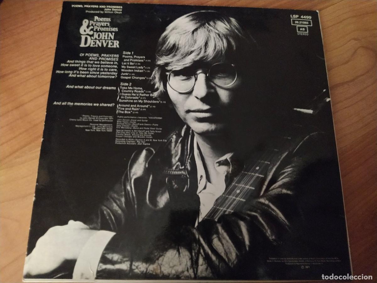Discos de vinilo: John Denver lp poems prayers & promises RCA - Foto 2